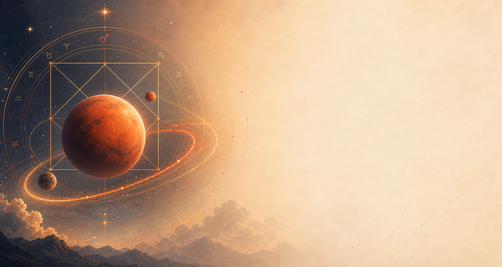 Mars-inspired illustration for the Mangal Dosh calculator